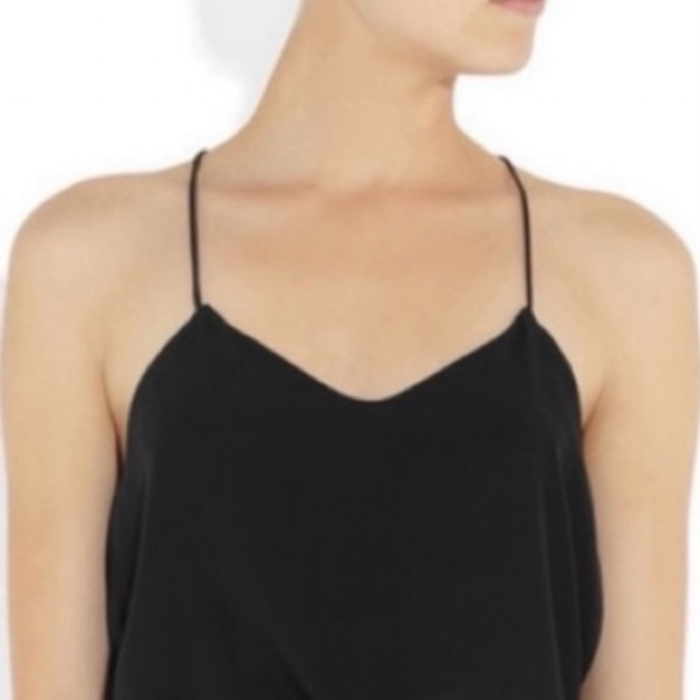 🍁Tibi Cami Classic Razor Back Camisole - Black - Size 4 NET-A-PORTER - Like New